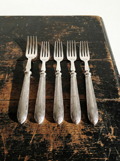 Vintage Dessertgabel Set von 6 von Mappin und Webb für Mappin und Webb, versilbert