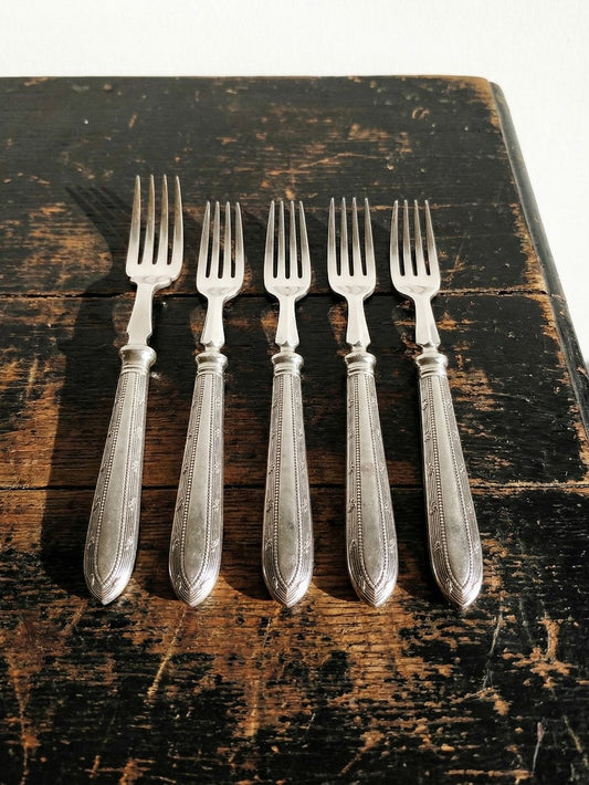 Vintage Dessertgabel Set von 6 von Mappin und Webb für Mappin und Webb, versilbert