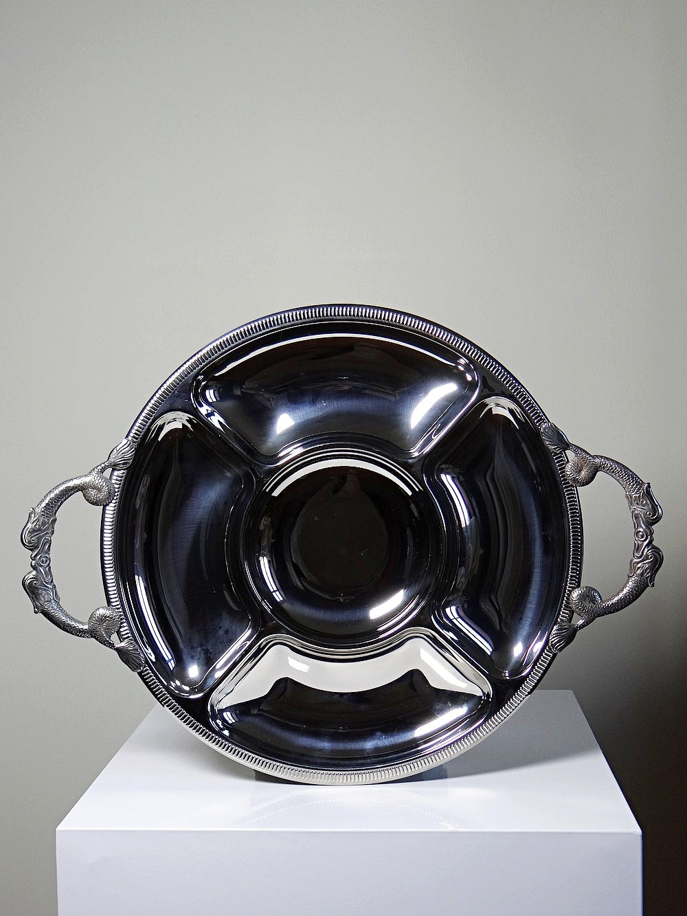 Vintage Servieraccessoire von Jean Couzon für Jean Couzon in Edelstahl, 5 Fächer