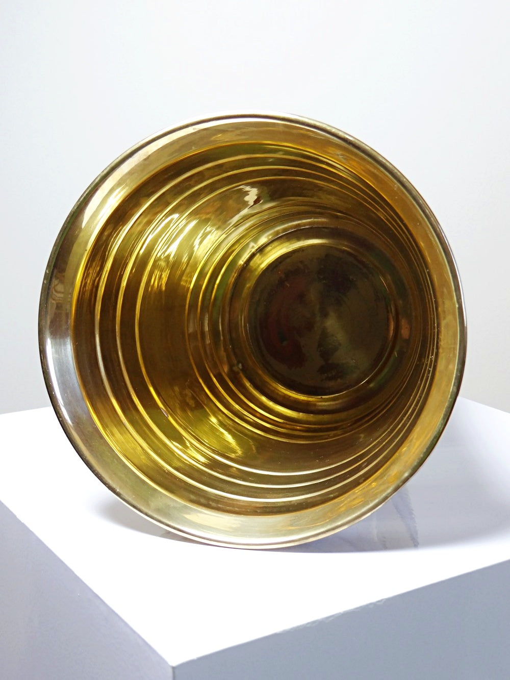 Vintage Servieraccessoire Champagnerkühler goldfarben mit Perlmutt