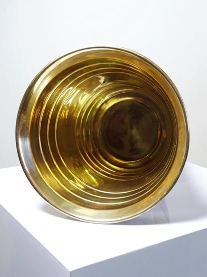 Vintage Servieraccessoire Champagnerkühler goldfarben mit Perlmutt