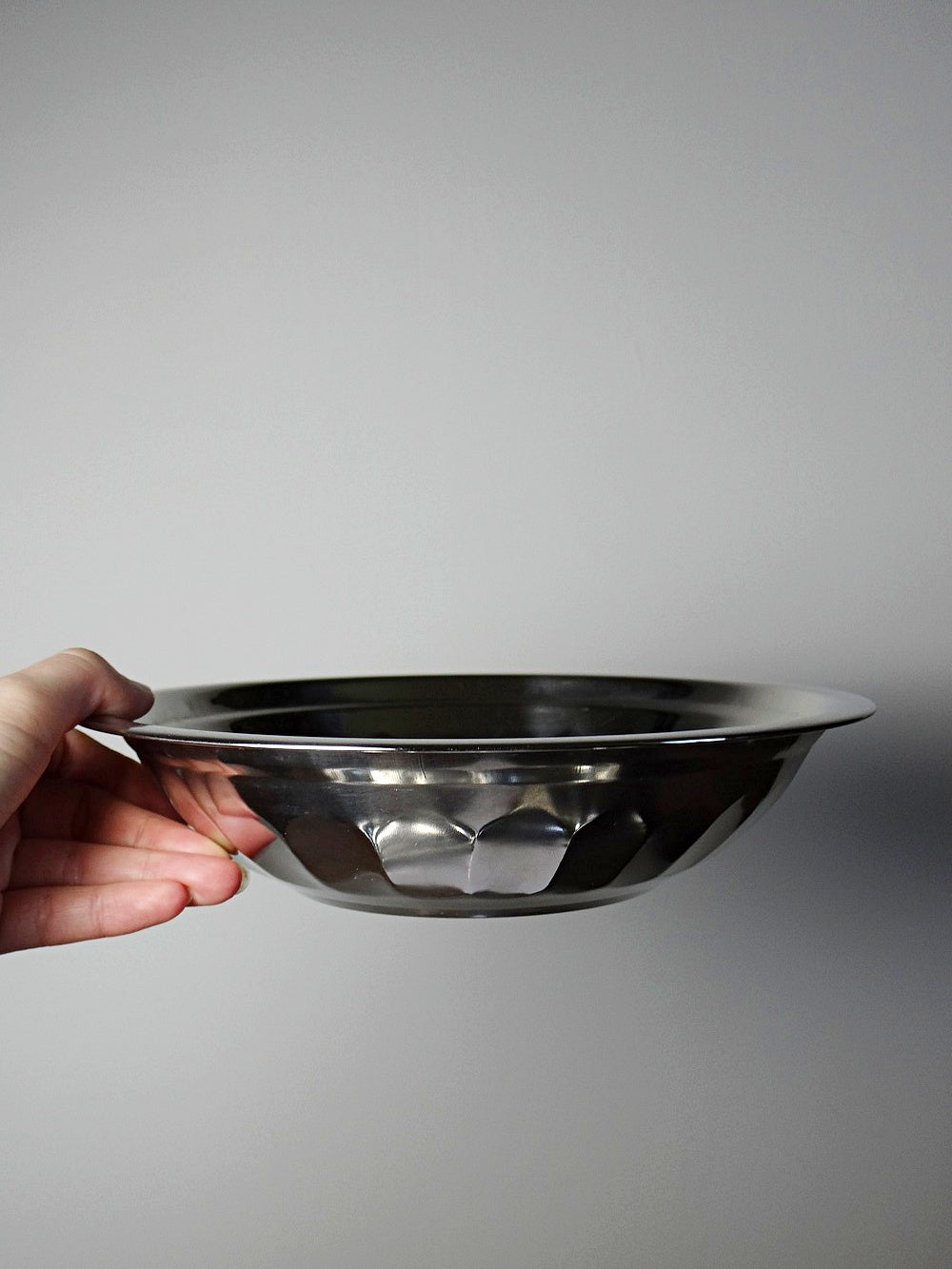 Vintage Salatschüssel Set von 3 aus Edelstahl in Silber, 1980er