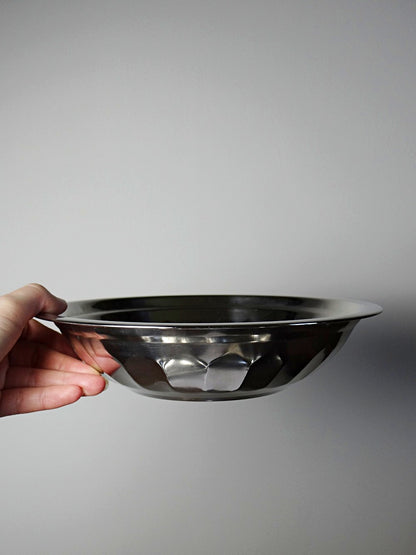 Vintage Salatschüssel Set von 3 aus Edelstahl in Silber, 1980er