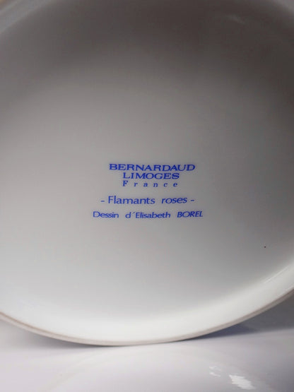 Vintage Servieraccessoire Flamants Roses Soupiere von Elisabeth Borel für Bernardaud Weiß