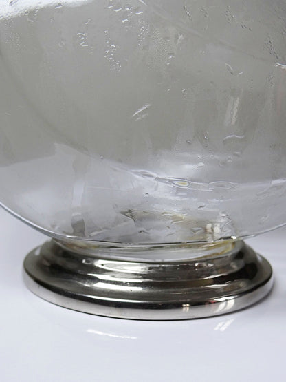 Vintage Kanne aus Glas und versilbertem Metall