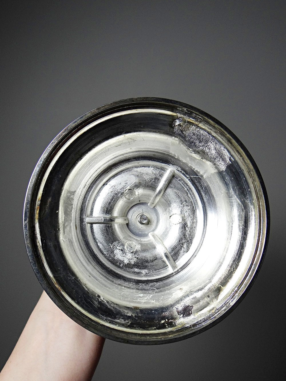 Vintage Kerzenleuchter Set von 2 silberfarben, elfenbeinfarben, Metall, Kunststoff