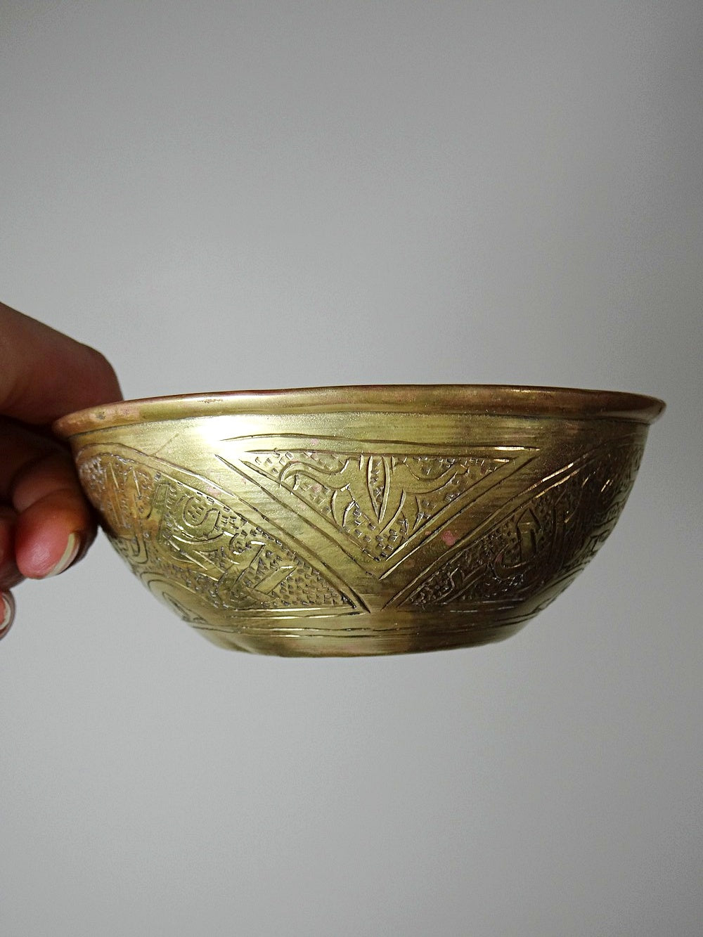 Set von 5 Vintage Hammam Schalen aus handgraviertem Kupfer, frühes 20. Jahrhundert