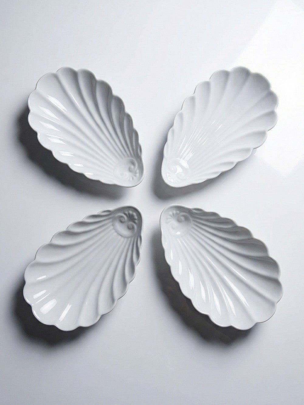 Vintage Servierplatte Set von 4 von Limoges für Limoges France Muschelform Rococo