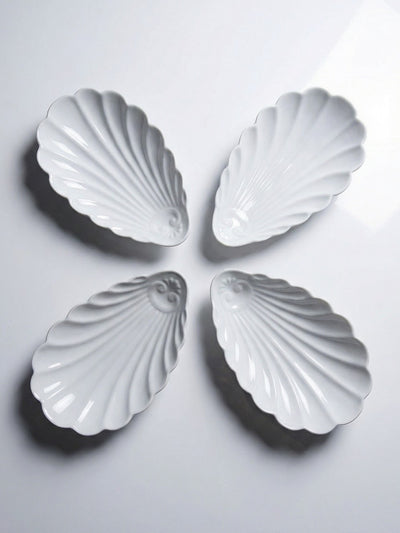 Vintage Servierplatte Set von 4 von Limoges für Limoges France Muschelform Rococo