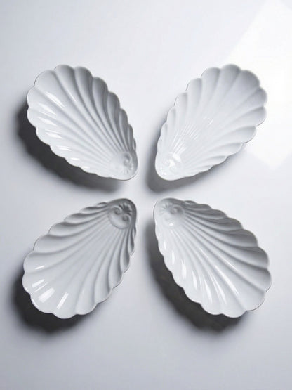 Vintage Servierplatte Set von 4 von Limoges für Limoges France Muschelform Rococo