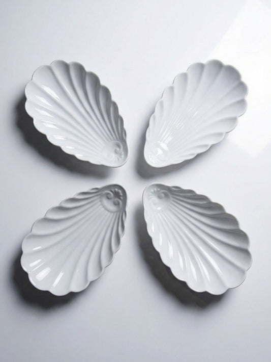 Vintage Servierplatte Set von 4 von Limoges für Limoges France Muschelform Rococo