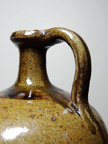 Vintage Krug von artisanat français für Puisaye Steinzeug, glasiert, braun