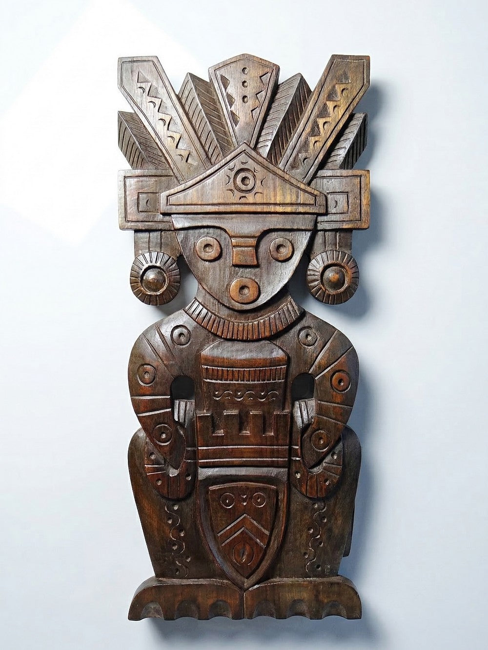 Vintage Wandskulptur aus Holz braun Dekoration