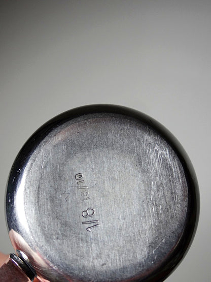 Vintage Barmessbecher Set von 4 aus gebürstetem Edelstahl, Silber