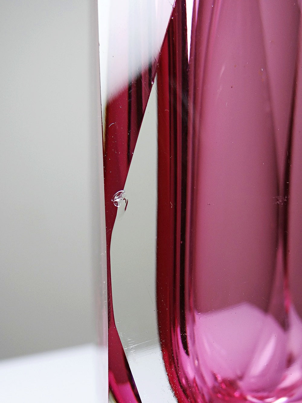 Vintage Vase Sommerso von Flavio Poli oder Alessandro Mandruzzato für Seguso Vetri rosa klar