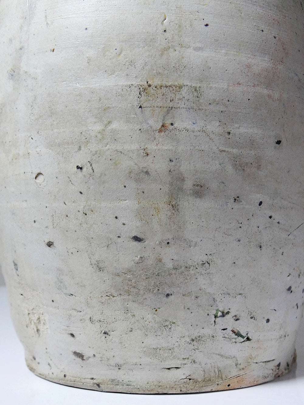 Vintage Steingut Korbflasche aus Puisaye mit Aschelasur