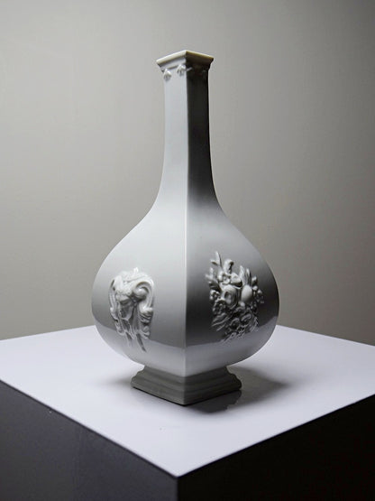 Vintage Vase von Sheffield und Haviland für Limoges, Meissen Reproduktion, weißes Porzellan