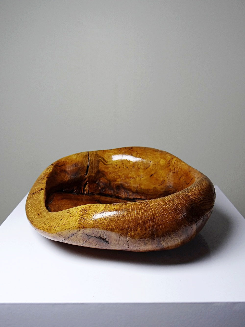 Vintage Schale von Braun für Vintage Olivenholz glänzend