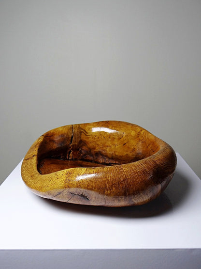 Vintage Schale von Braun für Vintage Olivenholz glänzend