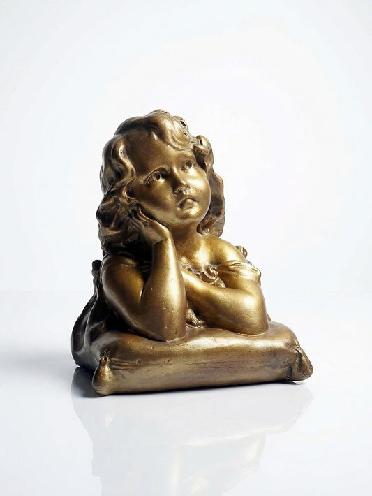 Vintage Büste Mädchen mit goldener Patina für GoldKunst