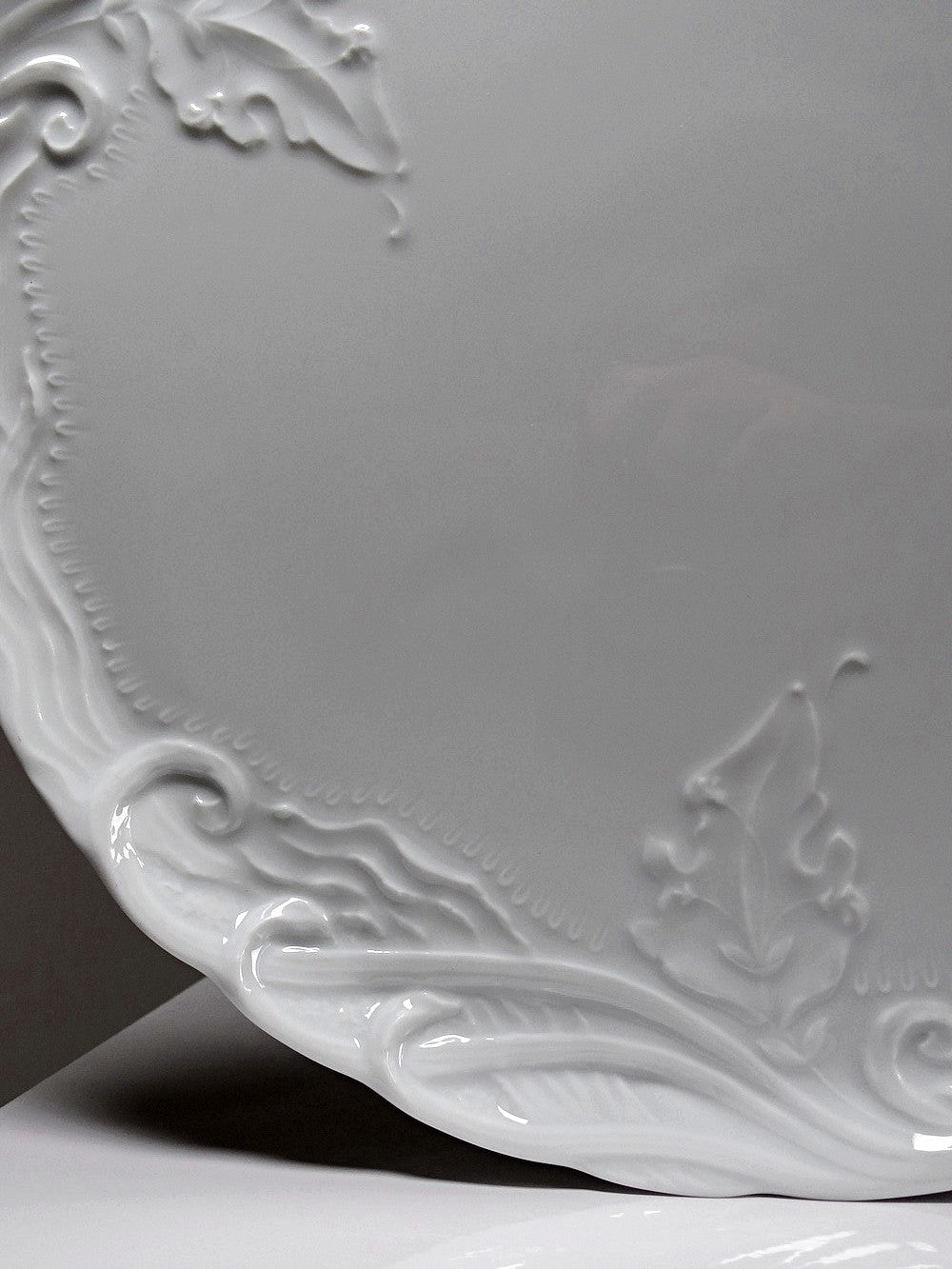 Vintage Tortenplatte Limoges France Porzellan weiß 31 cm