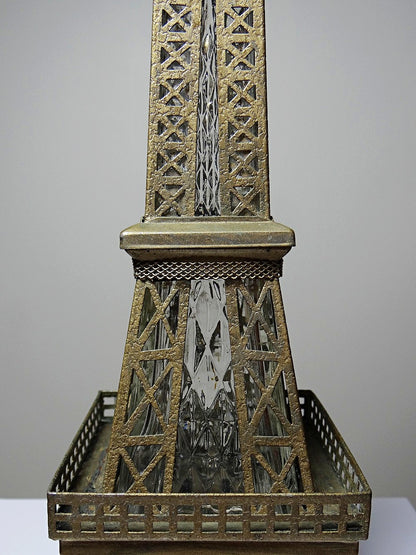 Vintage Likörflasche "Le Fiacre" Eiffelturm mit Spieluhr aus Japan