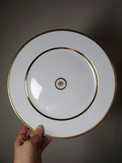 Set von 3 Vintage Teller "Sparte" von Bernardaud Limoges aus Porzellan mit Golddekor