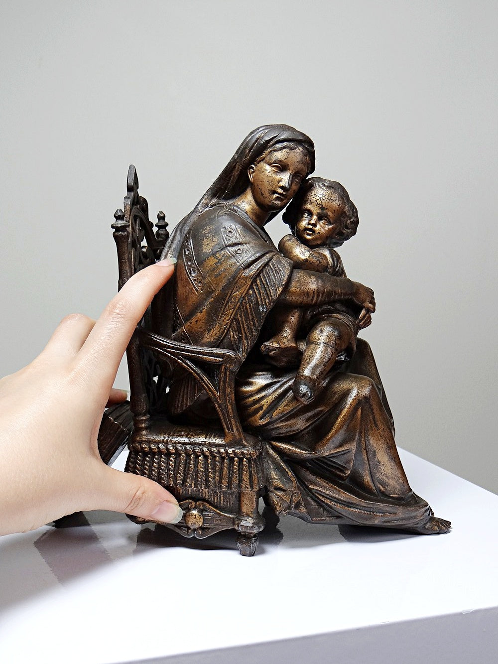 Vintage Statuette Vierge à la Chaise religiöses Motiv