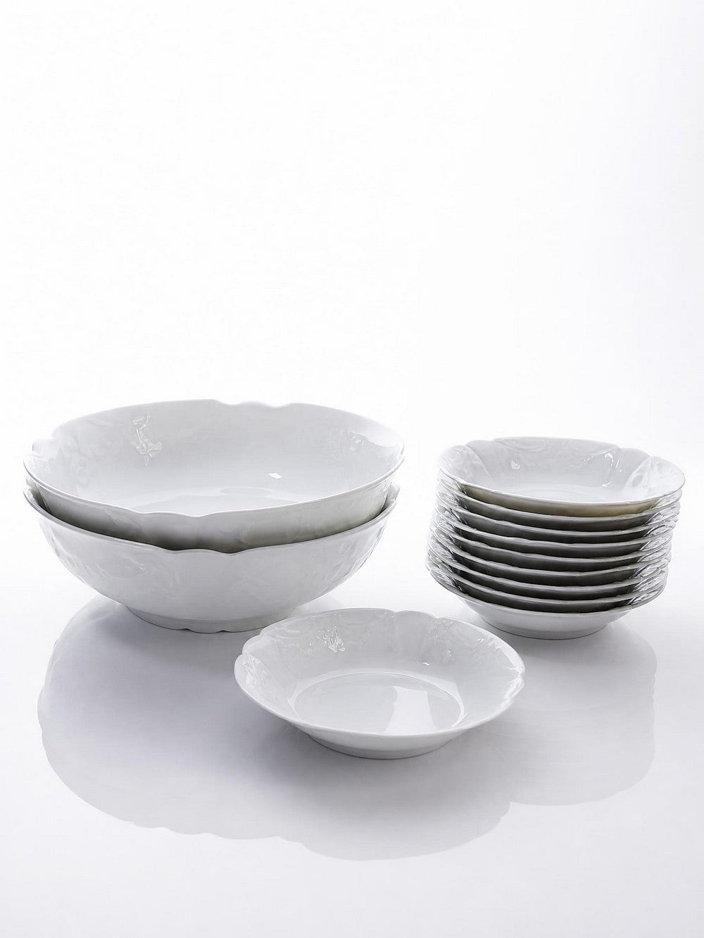 Vintage Dessertservice Limoges von L&Cie Lafarge Set von 12 Porzellan weiß