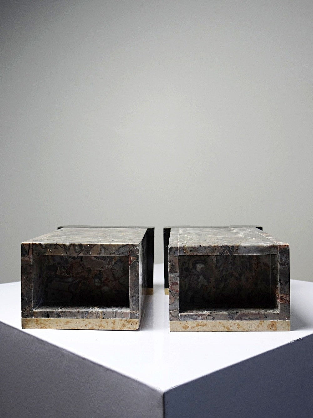 Vintage Set von 2 Buchstütze Art Déco, Kamin Deko, Marmor antik, Frankreich 1920-1930