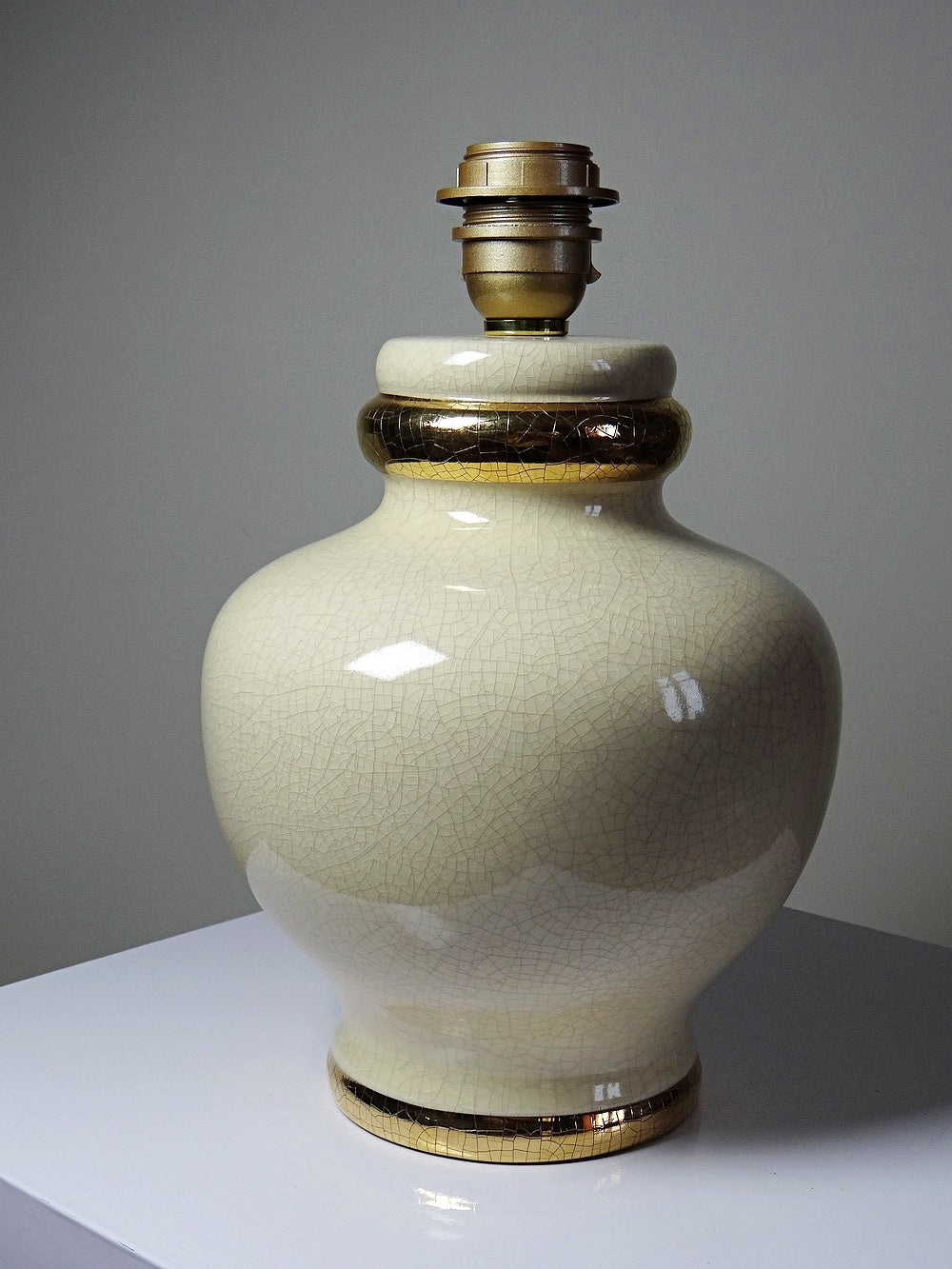 Vintage Lampe Panama Champagne Dynastie von Le Dauphin beige