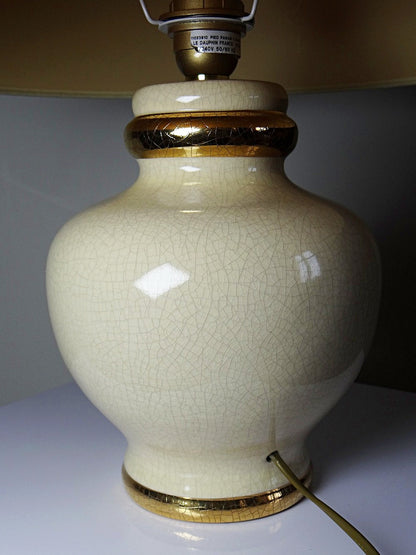 Vintage Lampe Panama Champagne Dynastie von Le Dauphin beige