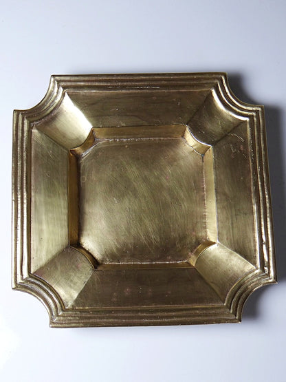 Vintage Art déco Leerschale oder Aschenbecher aus Messing, geometrisch, 1930er-1940er