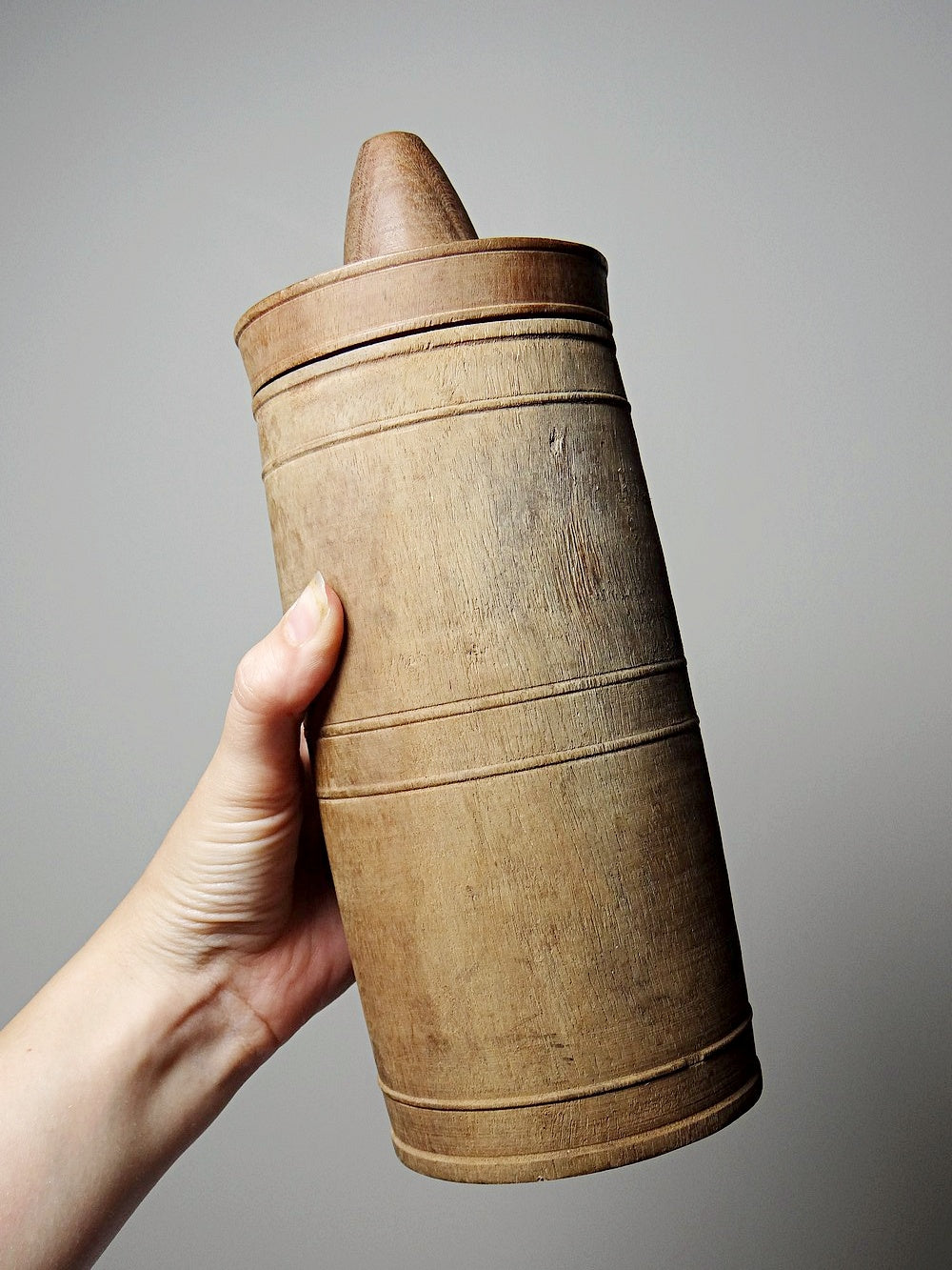Vintage Holzetui Braun Servieraccessoire