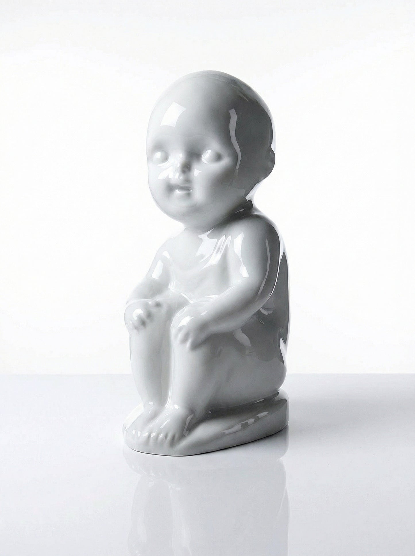 Vintage Porzellanfigur von UC Limoges Weiß Kunstobjekt
