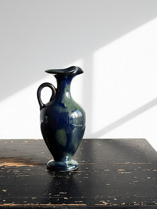 Vintage Steinzeugkanne Grès de Rambervillers für Rambervillers Blau