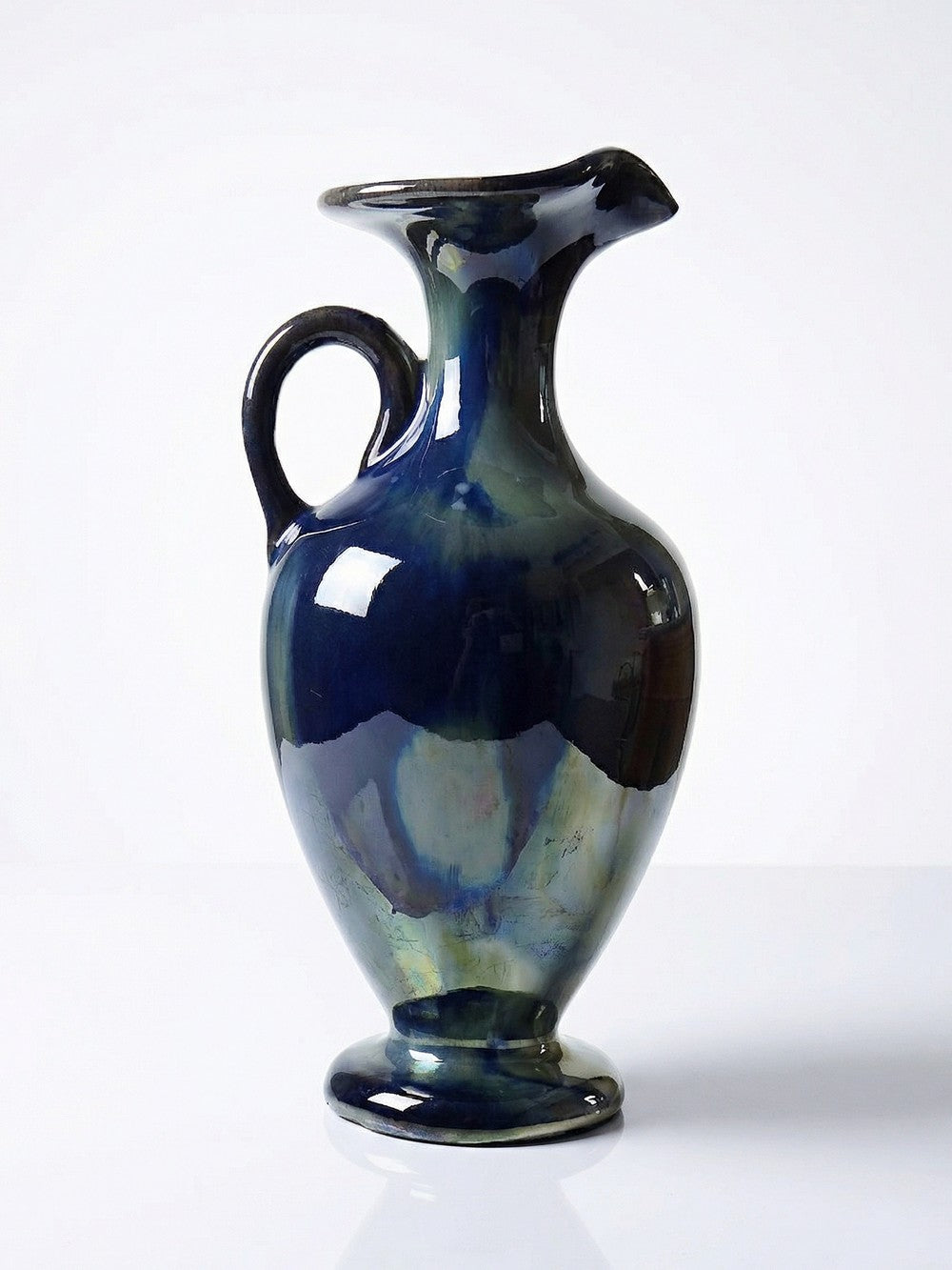 Vintage Steinzeugkanne Grès de Rambervillers für Rambervillers Blau
