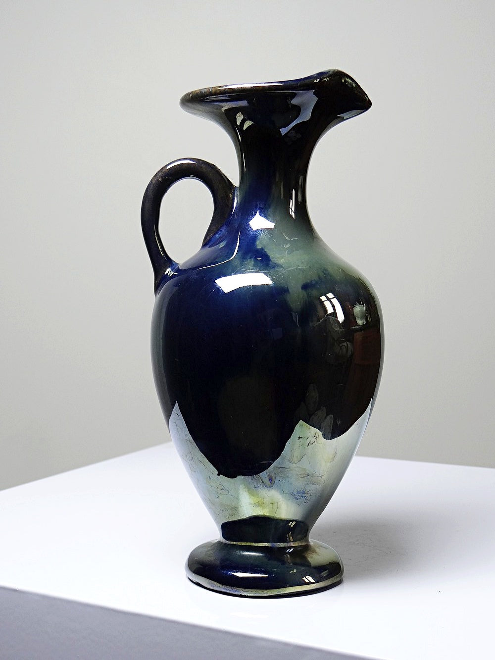 Vintage Steinzeugkanne Grès de Rambervillers für Rambervillers Blau