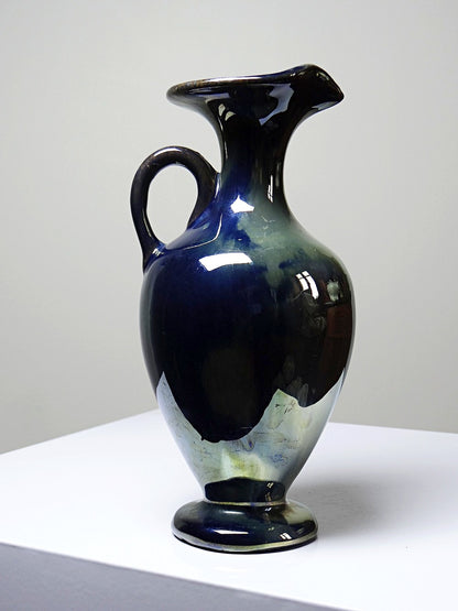 Vintage Steinzeugkanne Grès de Rambervillers für Rambervillers Blau