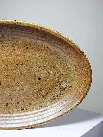 Vintage Servierplatte oval Inaltérable von Salins Braun