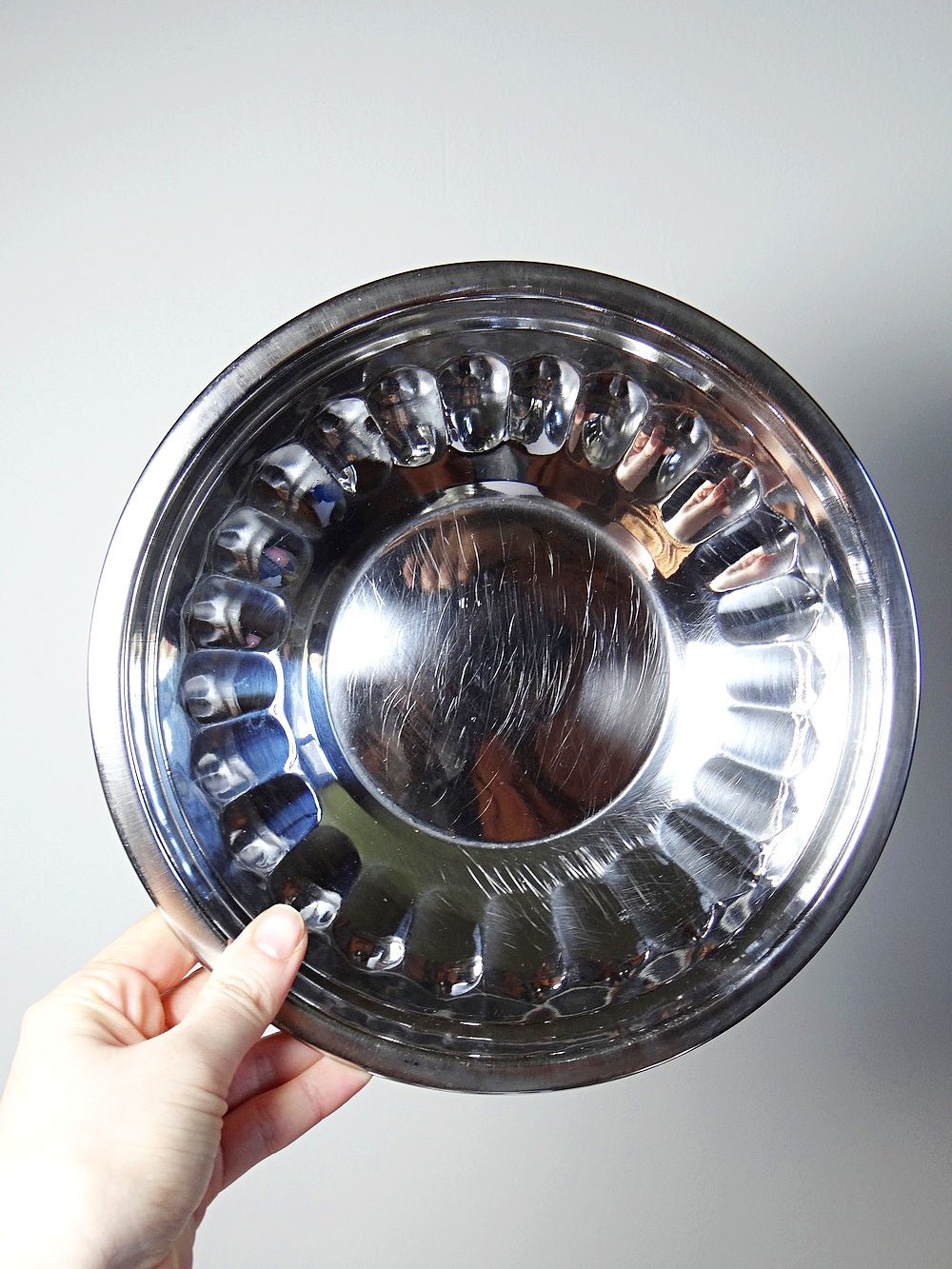 Vintage Salatschüssel Set von 3 aus Edelstahl in Silber, 1980er