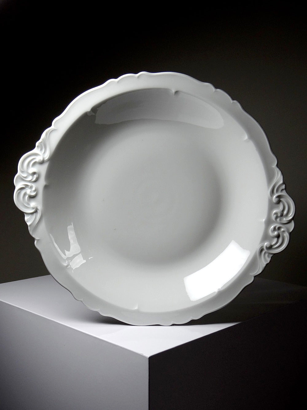 Vintage Servierplatte Porzellan Limoges Weiß