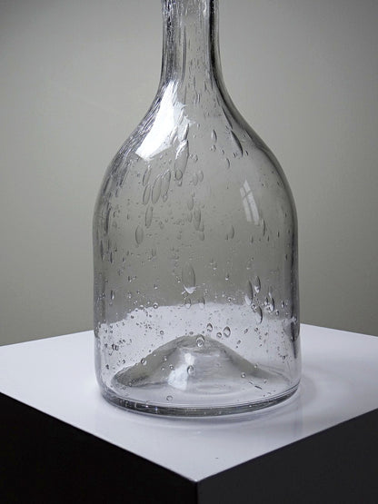 Vintage Flasche Servieraccessoire durchsichtig, Glas, Kork