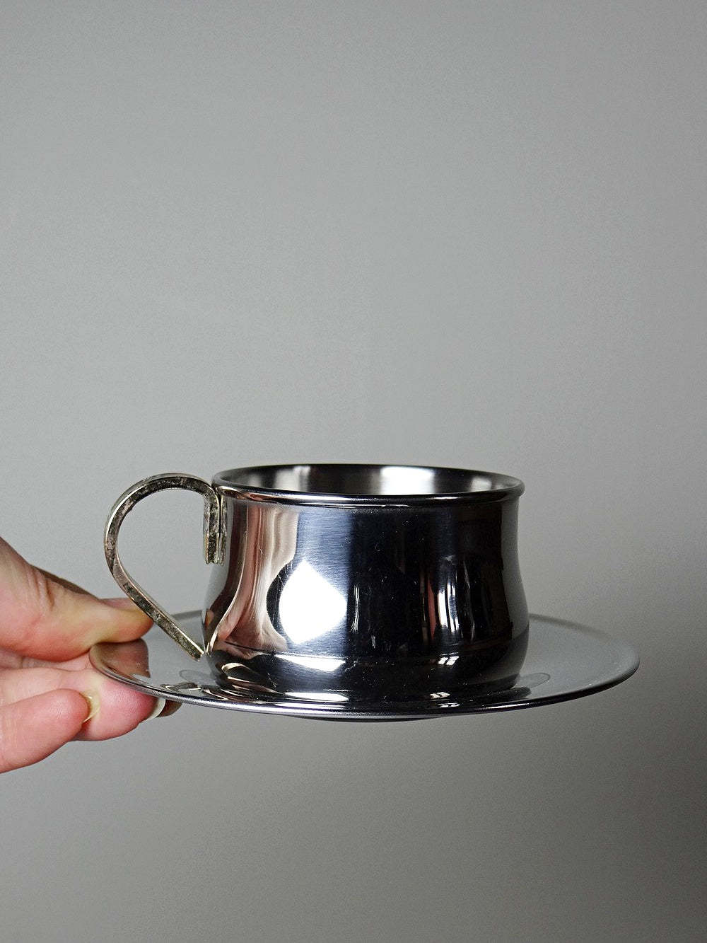 Vintage Espressotasse Set von 4 Inoxriv für Inoxriv Italien Edelstahl 18/10