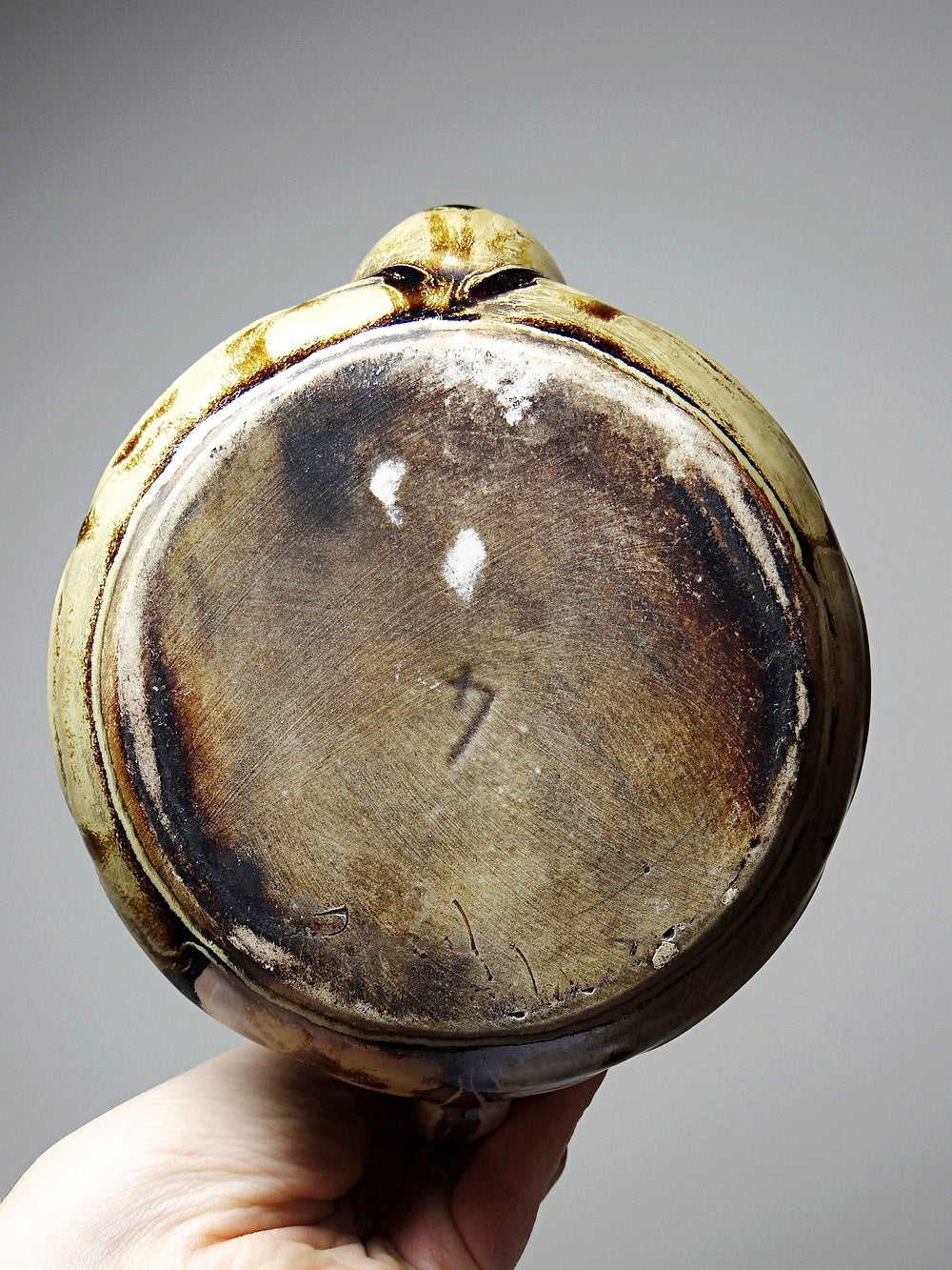 Vintage Teekanne Set von 2 im Stil von Denbac beige braun schwarz Keramik