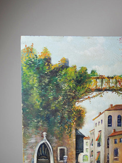 Vintage Gemälde Venedig Canal und Fassaden warme Töne