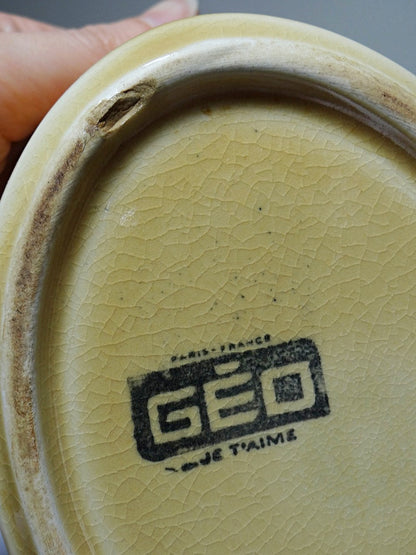 Vintage Terrine GEO von GEO für Paris France beige Ente Faïence
