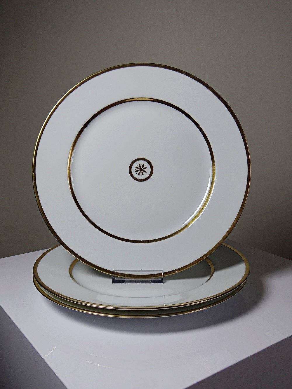 Set von 3 Vintage Teller "Sparte" von Bernardaud Limoges aus Porzellan mit Golddekor