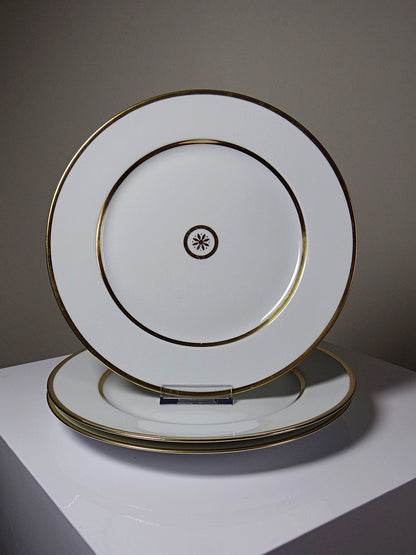 Set von 3 Vintage Teller "Sparte" von Bernardaud Limoges aus Porzellan mit Golddekor