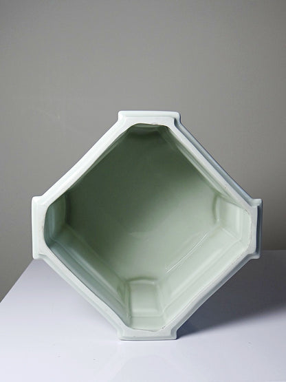 Vintage Übertopf von Limoges Gründekoration für Limoges celadon quadratisch mit Füßen